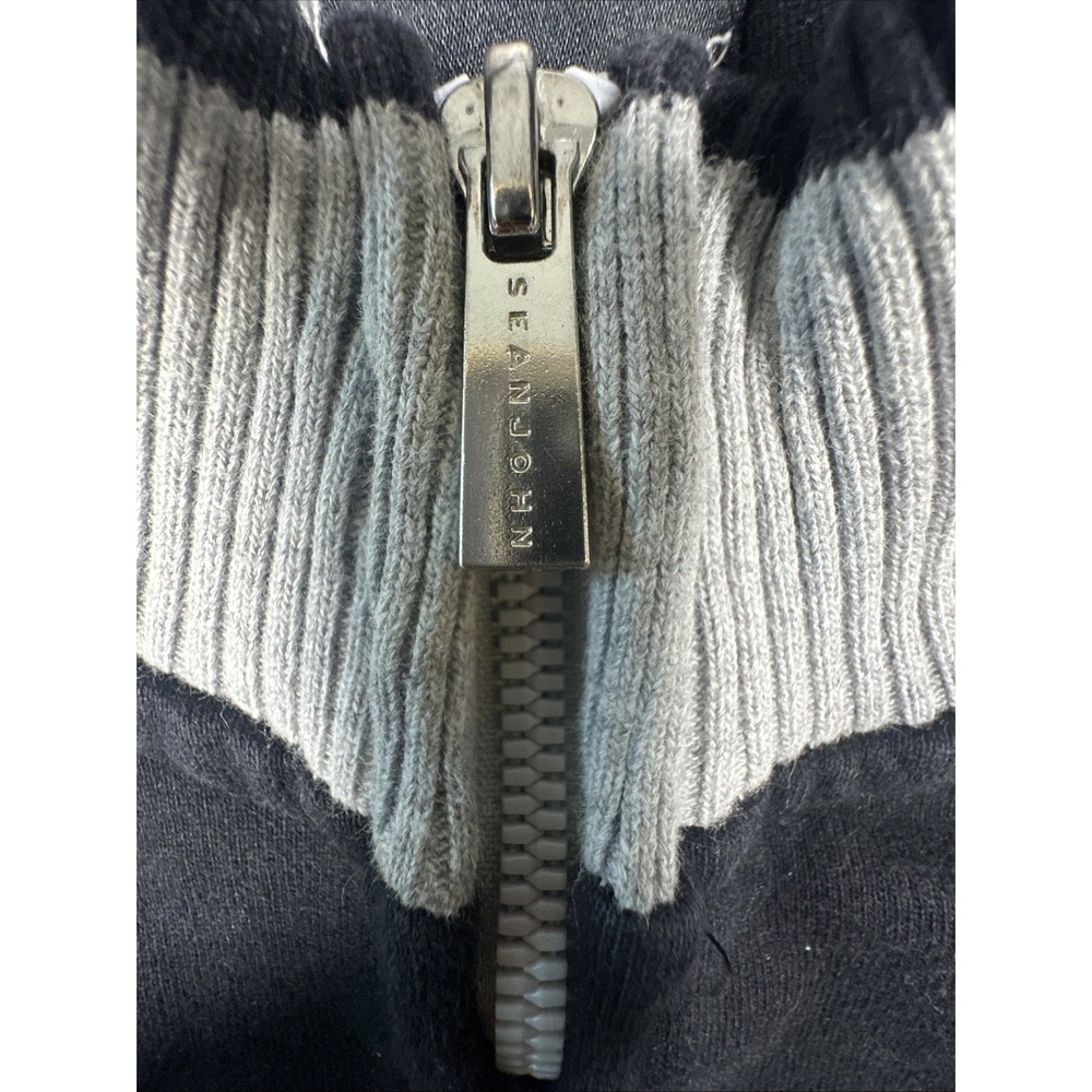 Sean John Jacket Mens 2XL Gray, Black Color Block, Full Zip-Up Logo Track - Picture 3 of 9